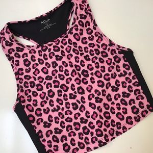 Aqua Athletics Leopard Fitness Top Sz AXS New!